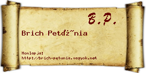 Brich Petúnia névjegykártya